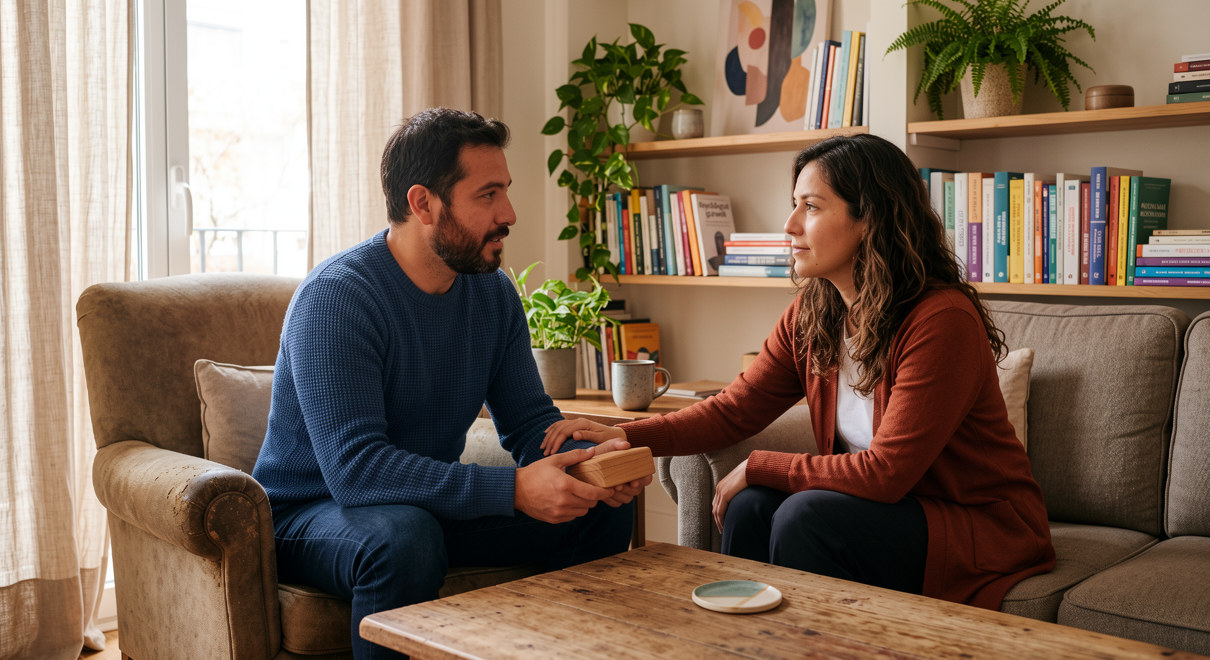 Dos personas hablando sosbre las 5 heridas emoncionales